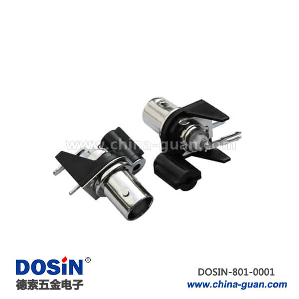 pcb板連接器黑色塑料外殼彎式母頭同軸射頻BNC50歐姆