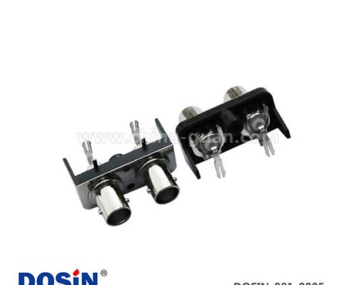 同軸射頻連接器bnc母頭彎式PCB板端50歐姆黑色塑膠外殼