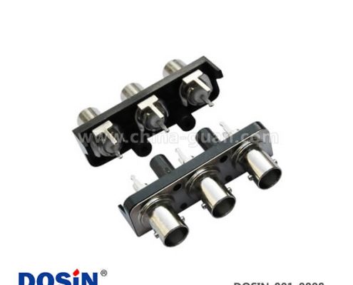 bnc多孔視頻連接器射頻同軸PCB板端50歐黑色塑膠外殼