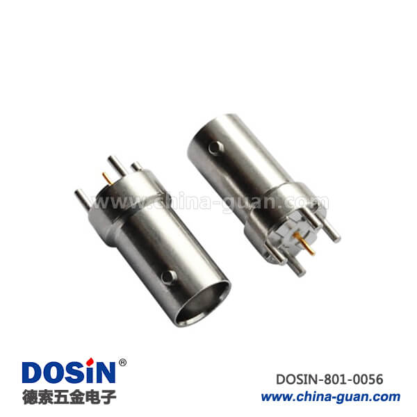 801-0056 bnc母座直式鋅合金母頭4腳射頻同軸連接器PCB插座板