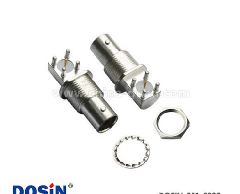 bnc 連接器 90度射頻同軸鋅合金母頭方頭5引腳PCB端