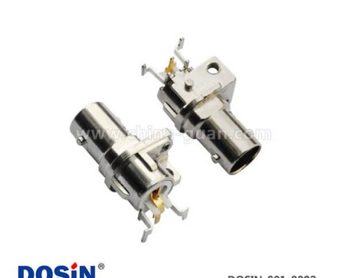 bnc 座彎式50歐母頭射頻同軸連接器PCB板端