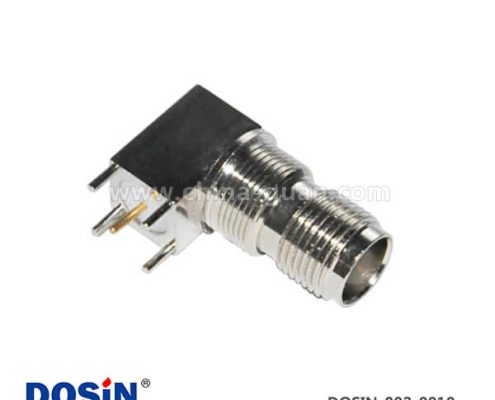 pcb板電子連接器方形5引腳母頭彎角穿墻式tnc連接器