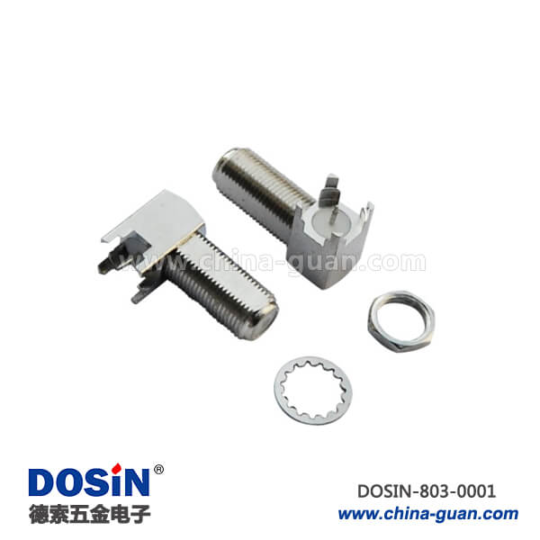 連接器 pcb RF射頻同軸F頭彎式母頭穿墻板端