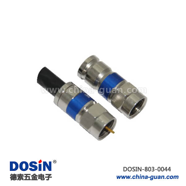 rf射頻連接器F頭同軸壓接直式公頭接線