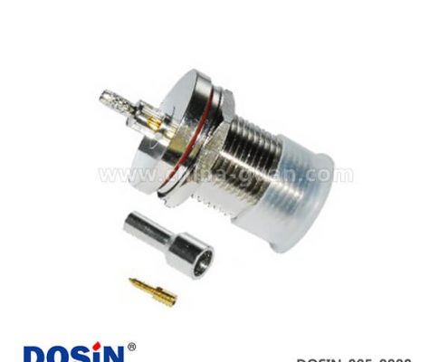 n射頻連接器直式壓接防水穿墻式母頭同軸連接器