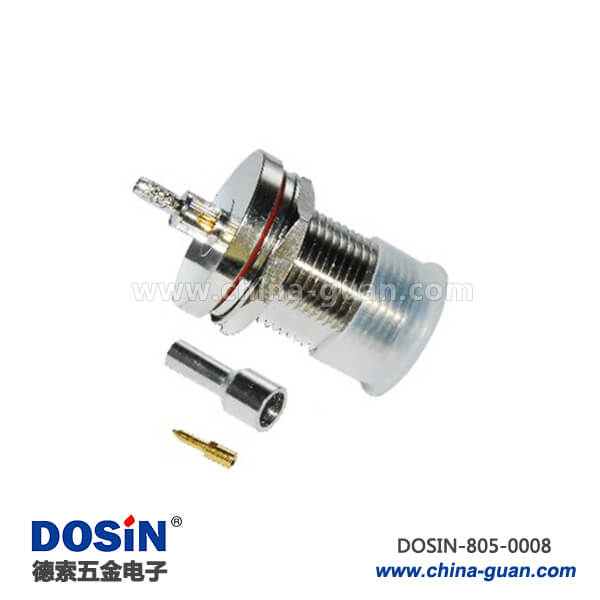 n射頻連接器直式壓接防水穿墻式母頭同軸連接器 n射頻連接器直式壓接防水穿墻式母頭同軸連接器