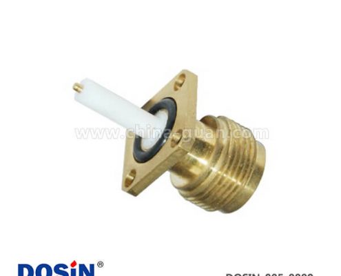 N同軸連接器鍍金4孔方形法蘭直式母頭穿墻延長面板安裝