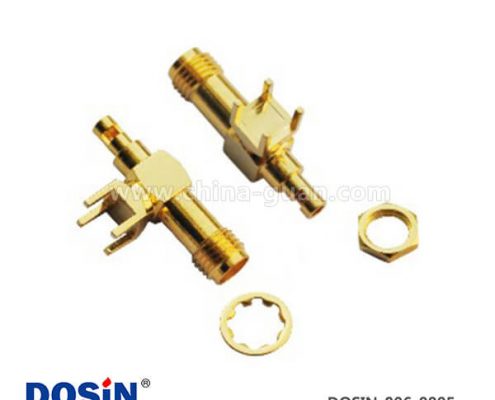 射頻連接器 sma穿墻彎式母頭PCB電路板同軸線纜