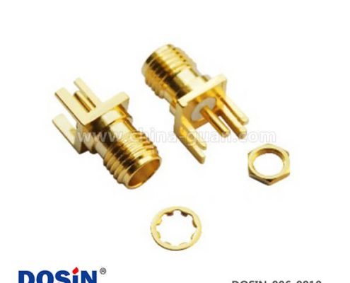 sma同軸連接器接頭直式母頭鍍金穿墻式邊緣卡板