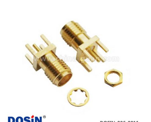 連接器母座sma射頻同軸直式母頭鍍金PCB電路板