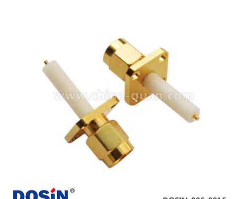 sma射頻連接器絕緣直式公頭4孔方形法蘭面板安裝