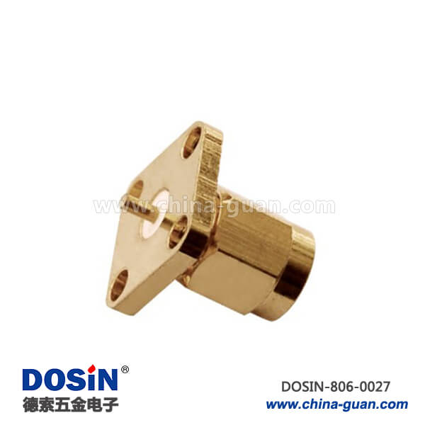 板端連接器母頭直式法蘭盤(pán)4孔焊接面板安裝sma板端 板端連接器母頭直式法蘭盤(pán)4孔焊接面板安裝sma板端