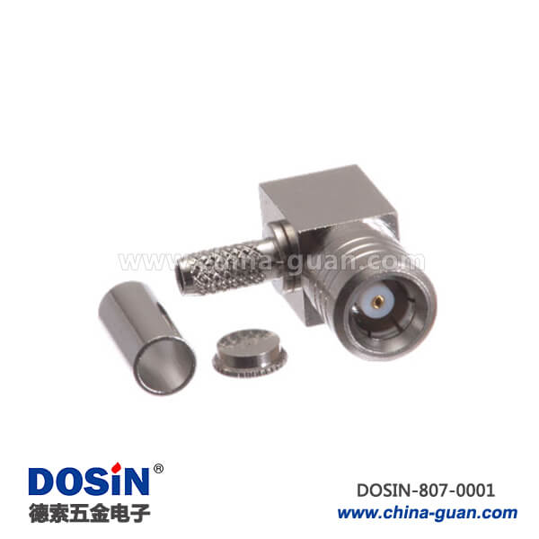 smb 連接器射頻同軸彎頭公頭壓接式同軸線纜