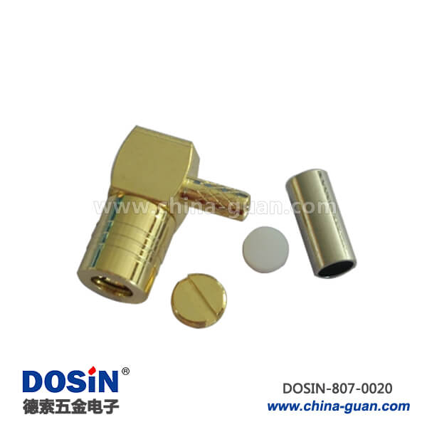 射頻同軸連接器smb彎式鍍金焊接同軸線纜RG174