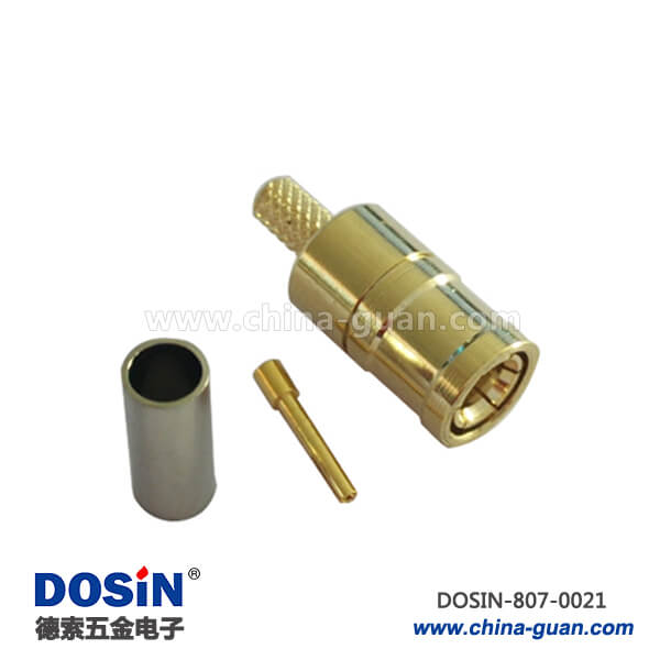 smb射頻連接器鍍金直式焊接公頭同軸線纜