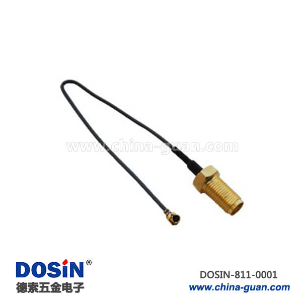 811-0001 sma鍍金穿墻式母頭射頻同軸線材接ipex