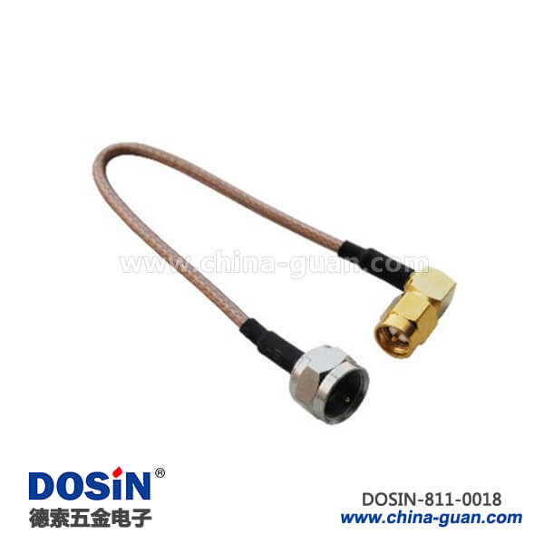 sma彎公頭射頻同軸線材接f公頭