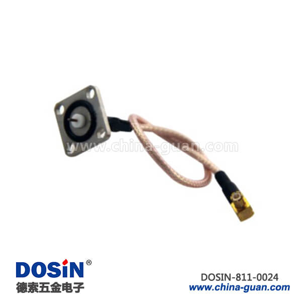 mcx法蘭四孔防水頭rg316射頻同軸線材接oem