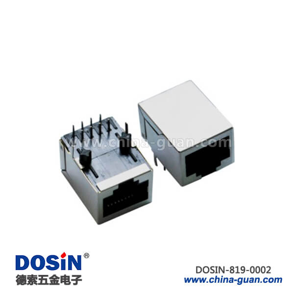 90度超薄型RJ45連接器母座帶屏蔽