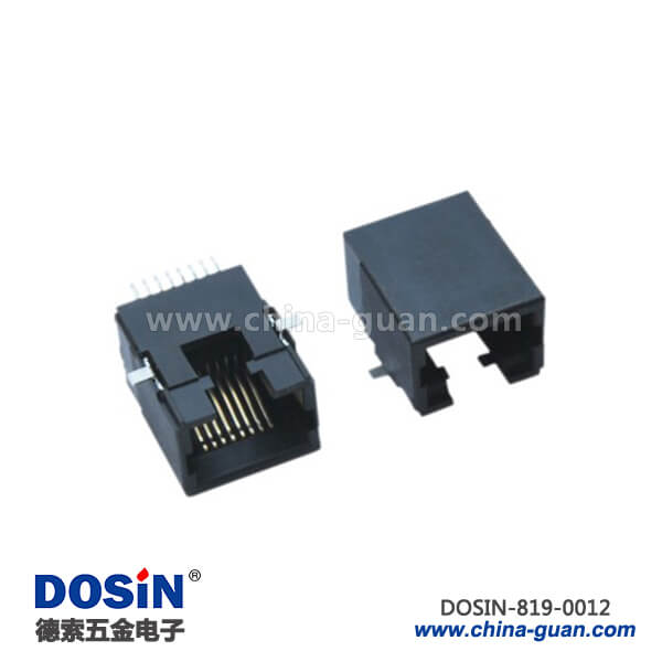 819-0012 RJ45連接器母頭無屏蔽pcb安裝插座