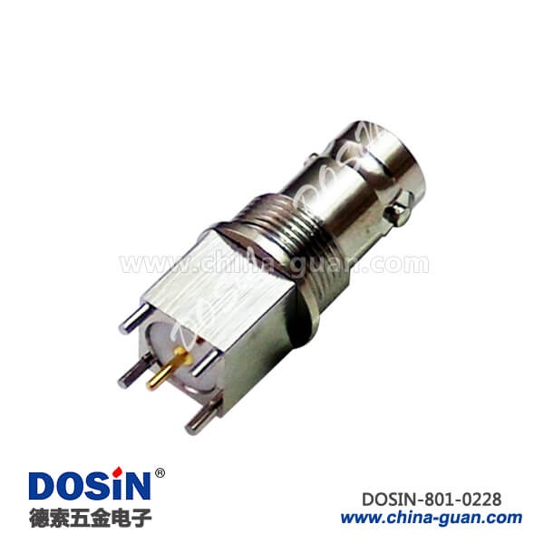 bnc母頭直式插板PCB同軸連接器