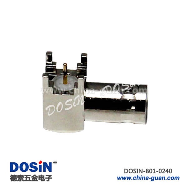 bnc母頭連接器彎式4腳PCB插板 bnc母頭連接器彎式4腳PCB插板