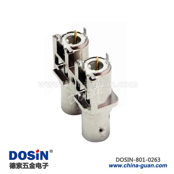 bnc雙母頭直式PCB板端連接器