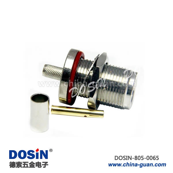 n型母頭連接器直式穿墻面板安裝壓接接線