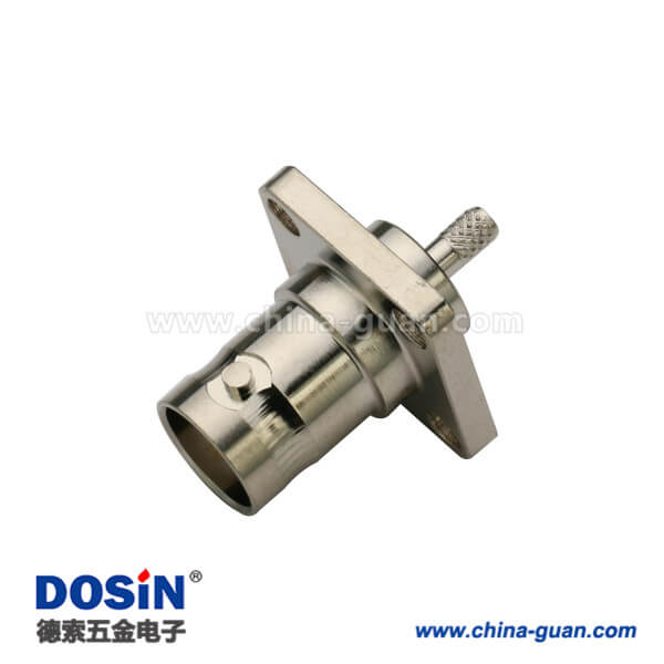 DOSIN-801-1019 BNC方形4孔法蘭鋅合金射頻同軸線纜連接器
