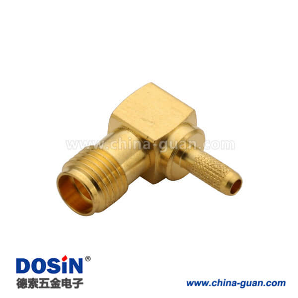 DOSIN-806-1000 sma連接器彎式壓接母頭同軸線纜RG316
