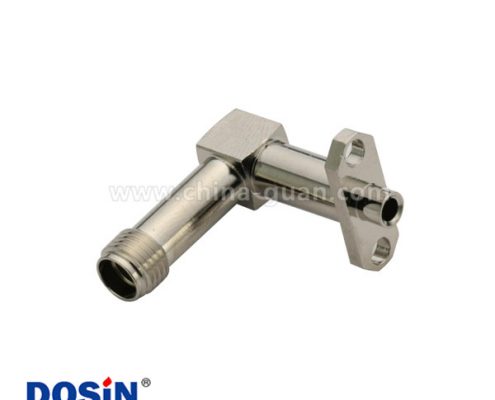 SMA射頻同軸連接器彎式法蘭盤(pán)2孔同軸線纜UT141母頭