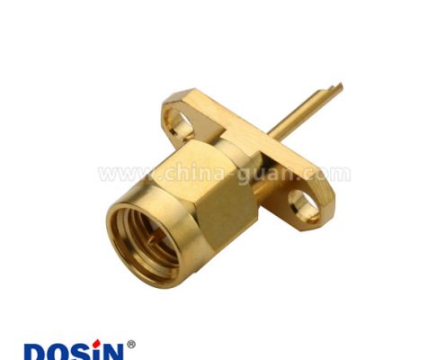 sma2孔直式法蘭盤公頭射頻同軸連接器