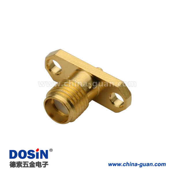 sma法蘭盤(pán)直式2孔鍍金母頭面板安裝