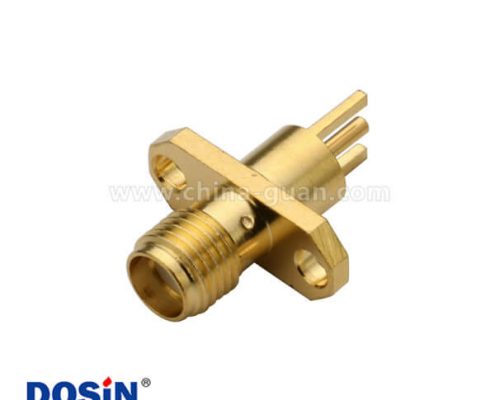 sma母頭直式鍍金法蘭盤2孔連接器面板安裝