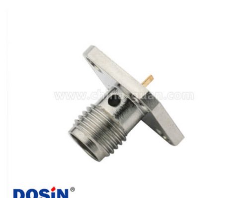 SMA樹脂灌膠法蘭盤4孔直式母頭連接器面板安裝視頻線頭