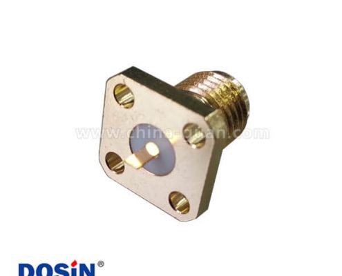 SMA連接器直式母頭4孔法蘭盤(pán)樹(shù)脂灌膠SMA面板安裝板端同軸音頻