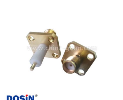 SMA直式母頭方形法蘭延長(zhǎng)鐵氟龍面板安裝接頭