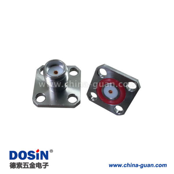 DOSIN-806-1049 SMA防水連接器樹(shù)脂灌膠四孔法蘭盤直式母頭面板安裝有線電視頭