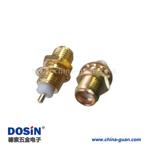 DOSIN-806-1055 SMA射頻同軸穿墻樹(shù)脂灌膠直式母頭電視天線接頭