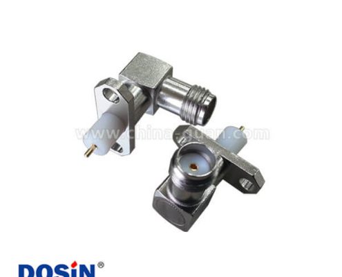 SMA母頭連接器2孔法蘭彎頭不銹鋼帶延長鐵氟龍插頭