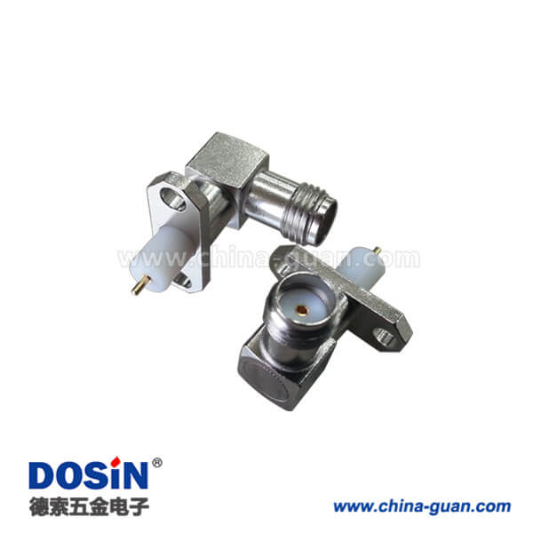 DOSIN-806-1061 SMA母頭連接器2孔法蘭彎頭不銹鋼帶延長(zhǎng)鐵氟龍插頭