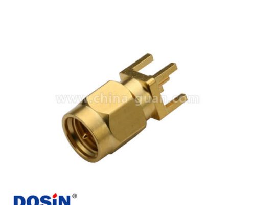 SMA穿孔式直頭帶公針插頭鍍金連接器