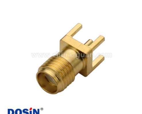 SMA直式鍍金穿孔母頭連接器PCB面板安裝接頭