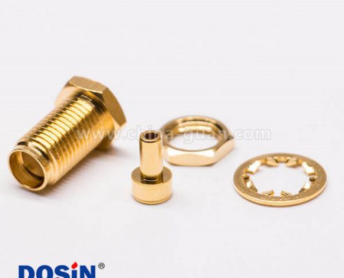 SMA接頭焊接穿墻式SMA母頭接RF1.13