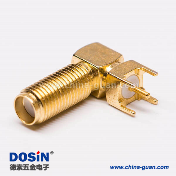 DOSIN-806-0270 SMA連接器90度接PCB板端穿墻式SMA母接頭