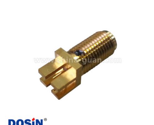 SMA母頭卡板直式前穿墻接2mm電路板樹脂灌膠PCB連接器