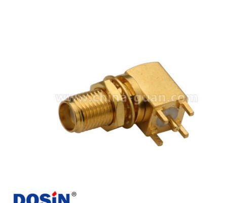 SMA彎式穿墻式母頭連接器SMApcb接板板連接器