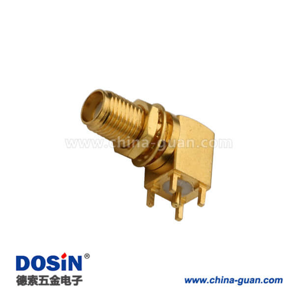 DOSIN-806-1082 SMApcb接板彎頭穿墻式母頭連接器SMA接頭
