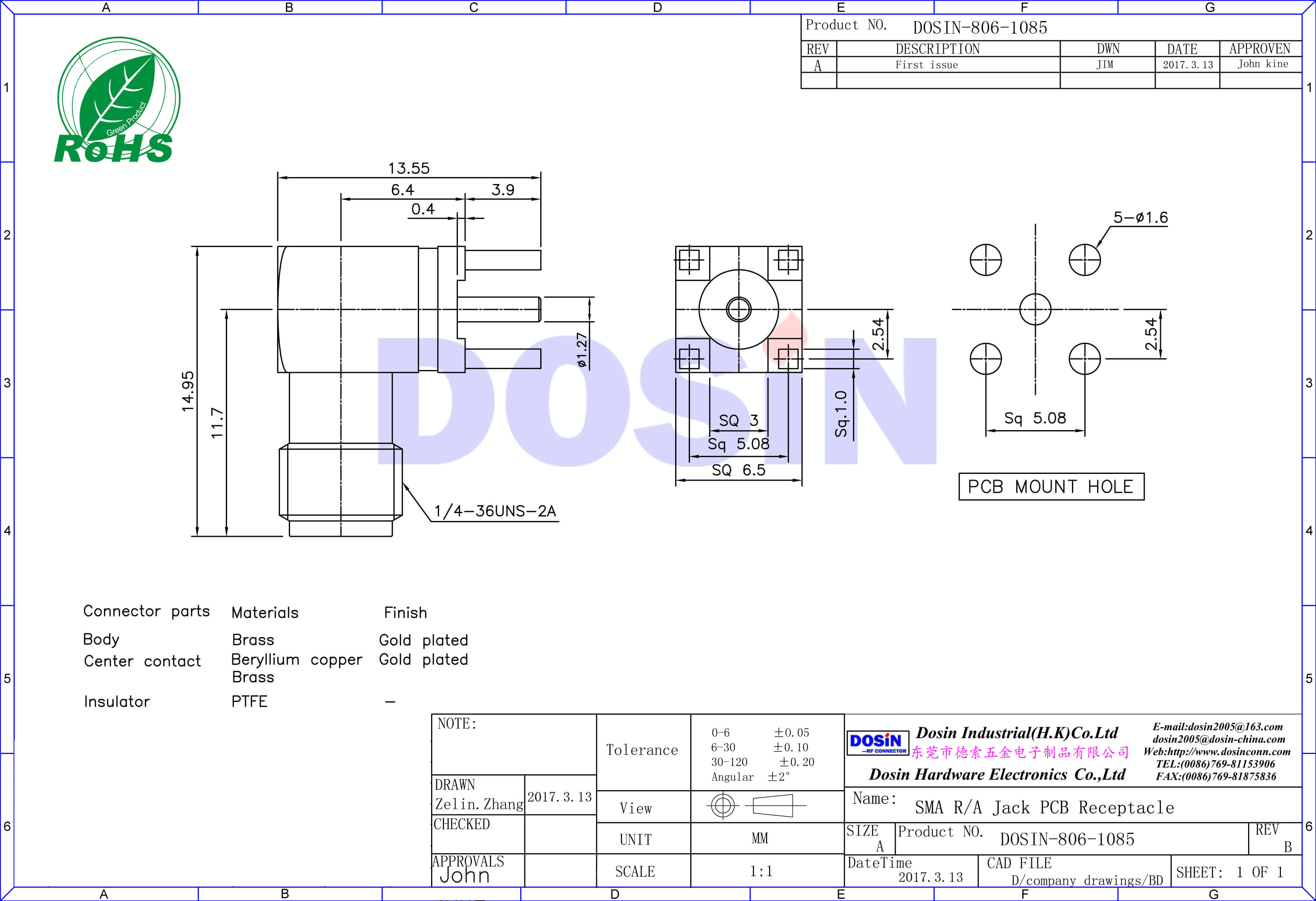 SMA接頭90度彎式母頭接pcb板插座